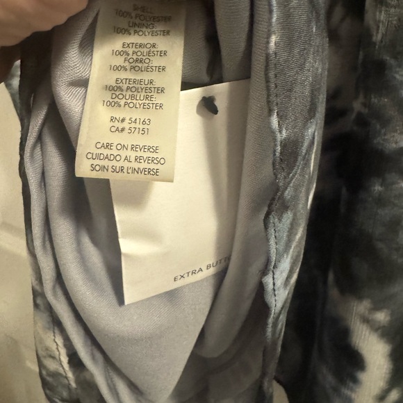 NWT High Neck Long Sleeve Midi Tie Dye Grey and Blue Dress Size 4 - Picture 6 of 8